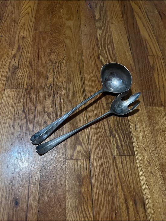 Other - Vintage-Style Silver Serving Ladle and Fork Set - Silver